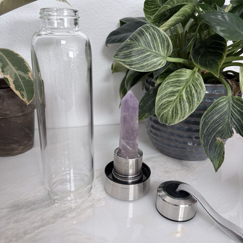 Glacce Amethyst Crystal Infusion Water Bottle - Free People Goop Wellness - Picture 4 of 11